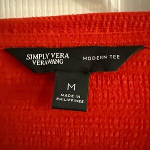 Simply Vera Vera Wang Red Modern Tee - Crew Neck